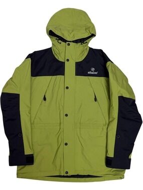 ATHALON Vintage Waterproof Jacket Green Windbreaker Parka Ski Coat Mens Medium